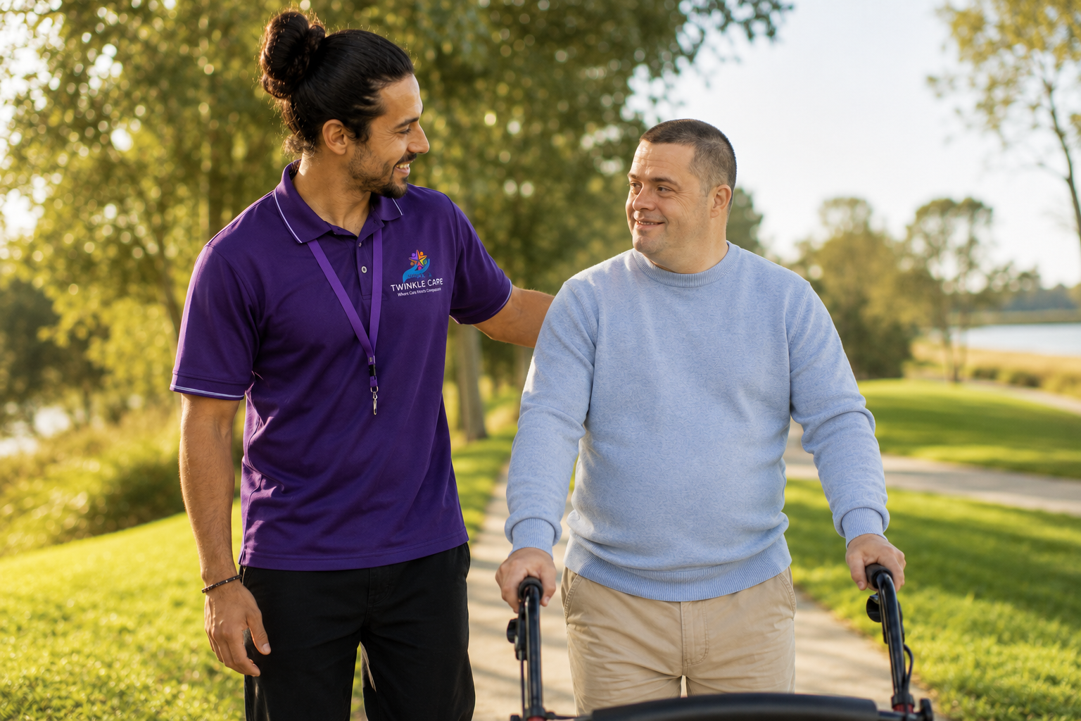 Twinkle Care support worker with participant